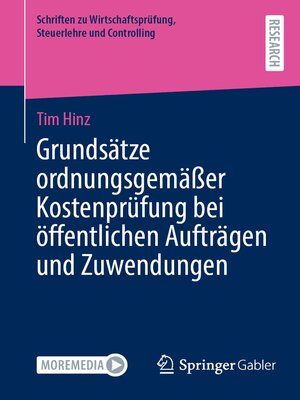 cover image of Grundsätze ordnungsgemäßer Kostenprüfung bei öffentlichen Aufträgen und Zuwendungen